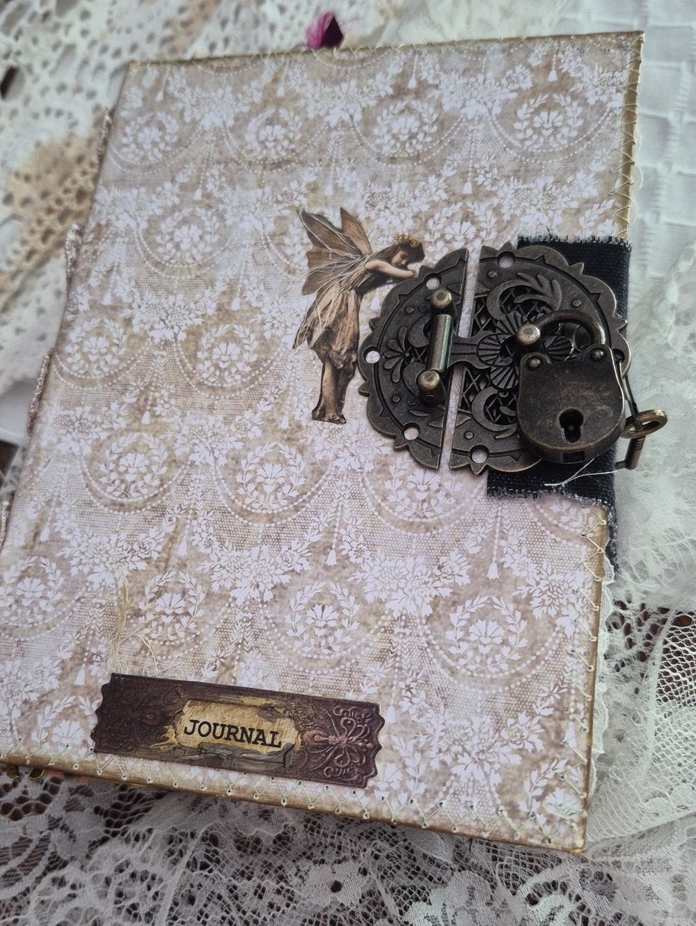 Lace Fairy Junk Journal with Ornate Lock